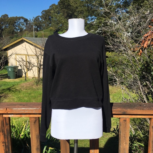 J. Crew Sweaters - J Crew Black Crop Crew Neck Sweater